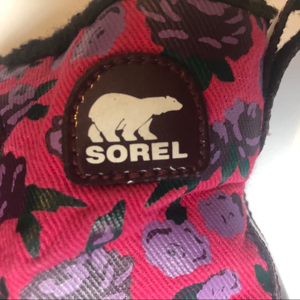 SOREL Tivoli Pink Carnation Floral Winter Boots - Picture 4 of 8